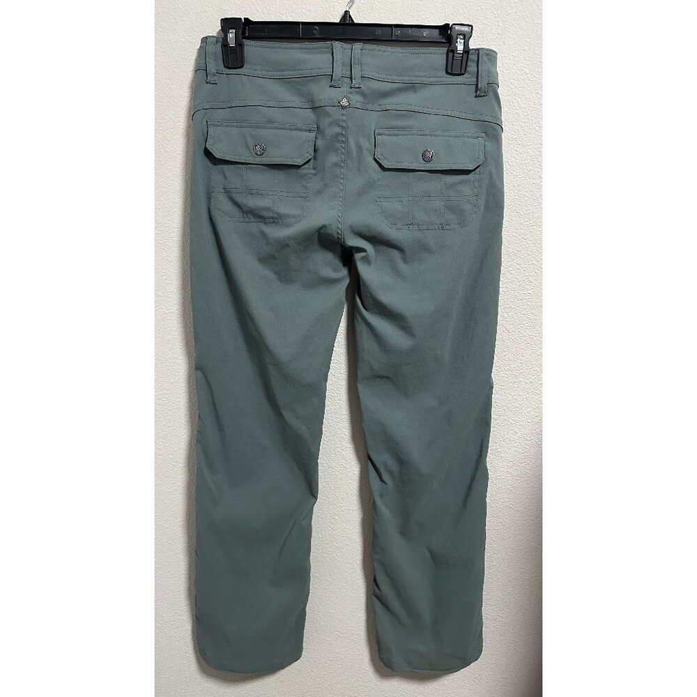 PrAna Halle Straight Smoky Blue Hiking Climbing Pants Stretch Roll-up Legs Sz 10 - Picture 12 of 13